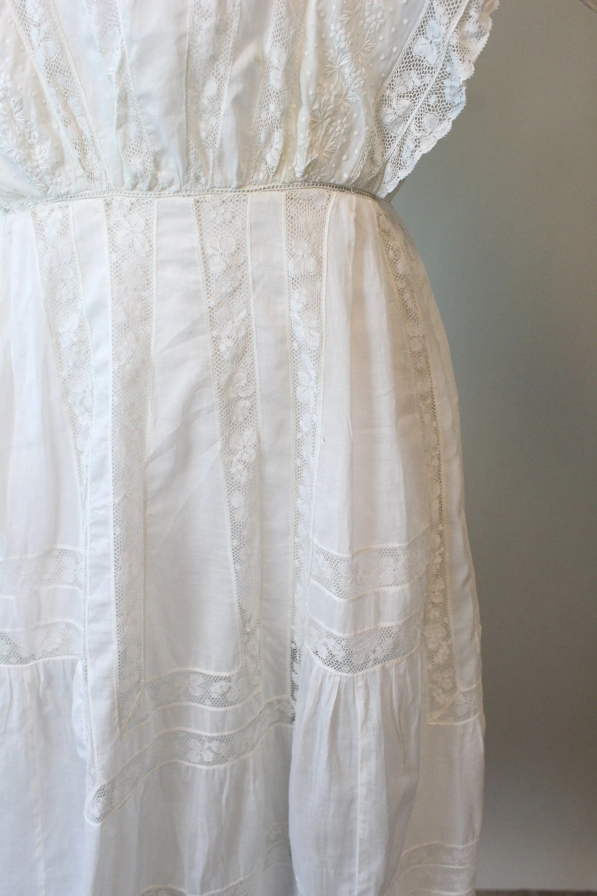 1910 ANTIQUE IRISH lace edwardian lingerie dress small medium | new spring