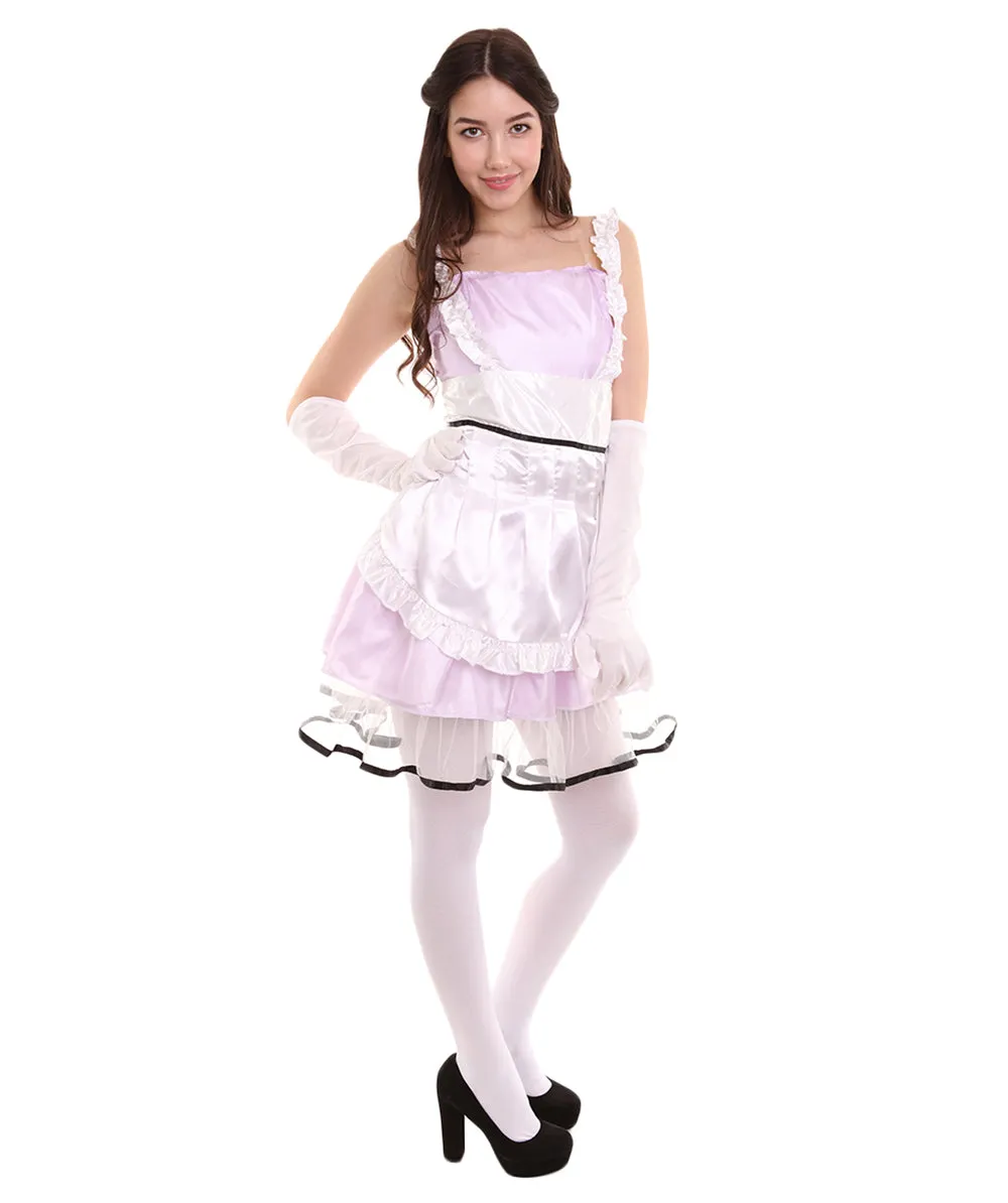 Adult Women's Sexy French Maid Uniform Costume | Light Purple Cosplay Costume