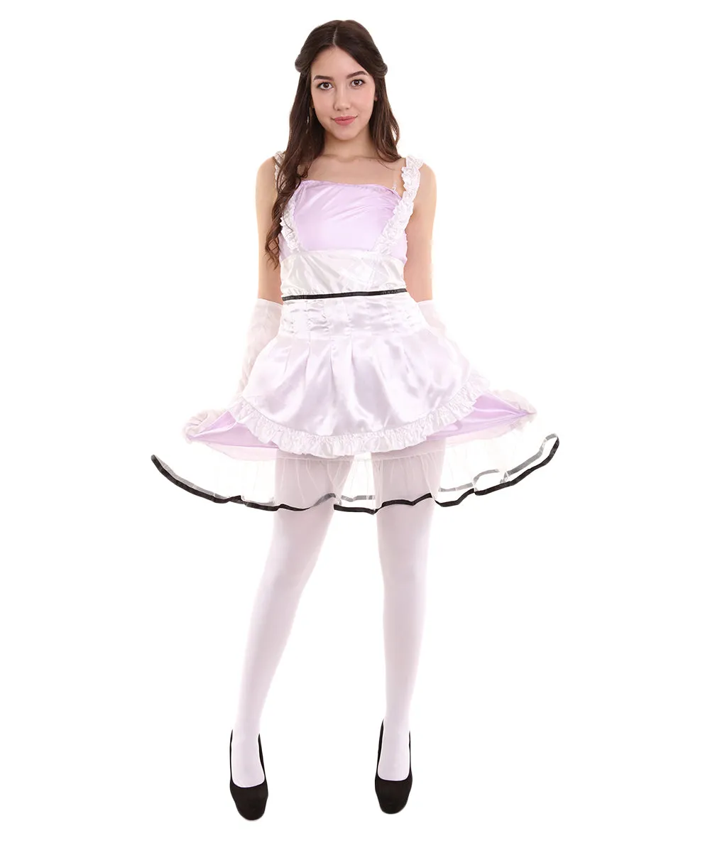 Adult Women's Sexy French Maid Uniform Costume | Light Purple Cosplay Costume