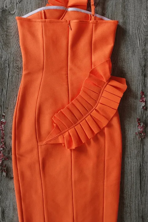 Aimee Bodycon Dress - Apricot Orange