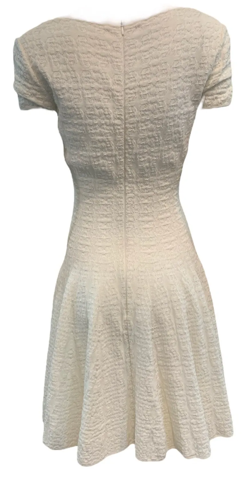 Alaia Y2K White Textured Knit Drop Waist Dress