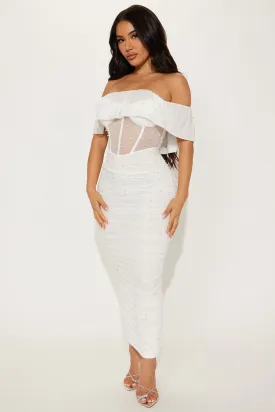 All An Illusion Pearl Maxi Dress - White