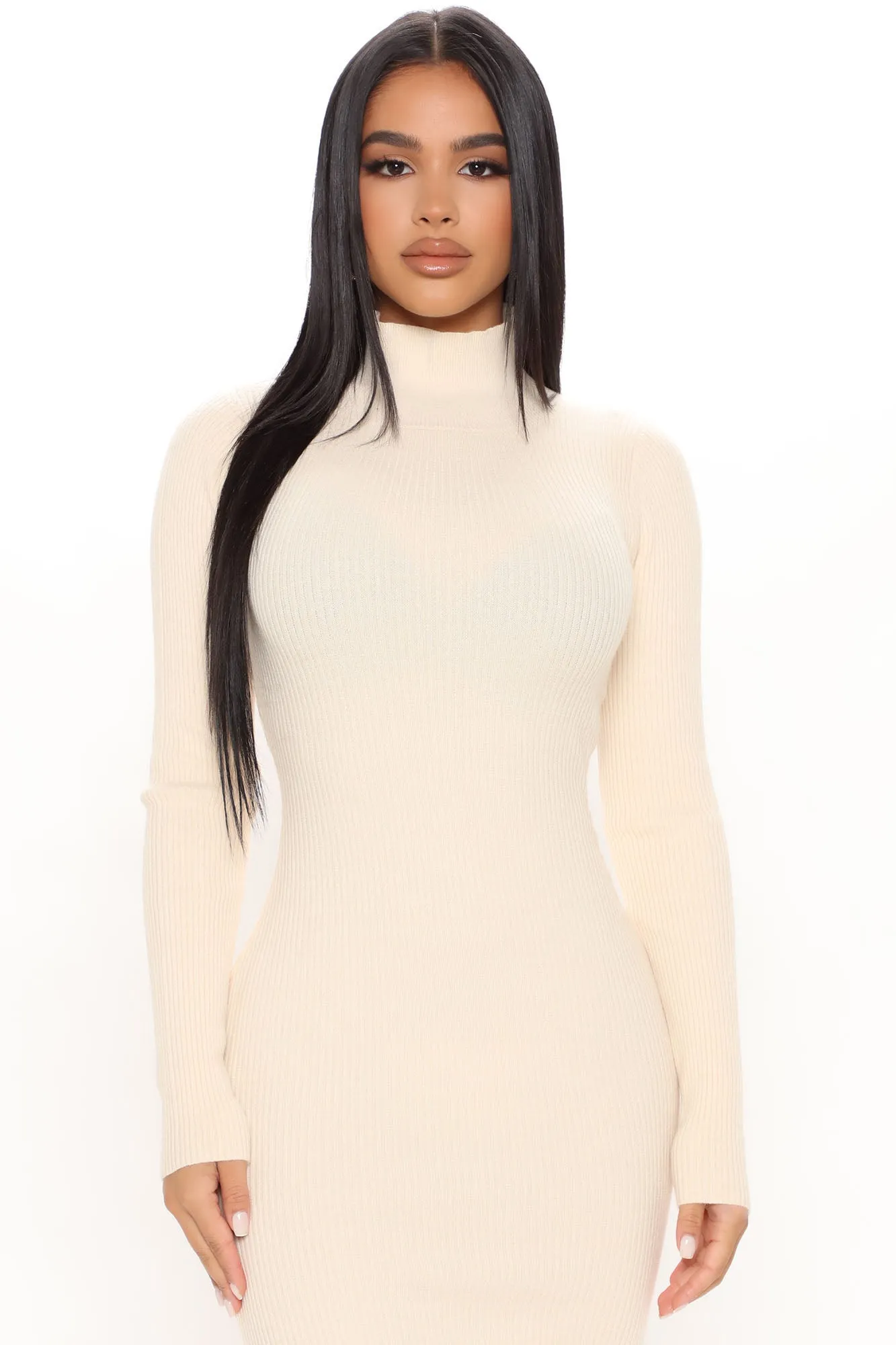 Almost Daily Sweater Midi Dress - Cream