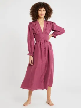 Anya Dress in Plum Washed Silk