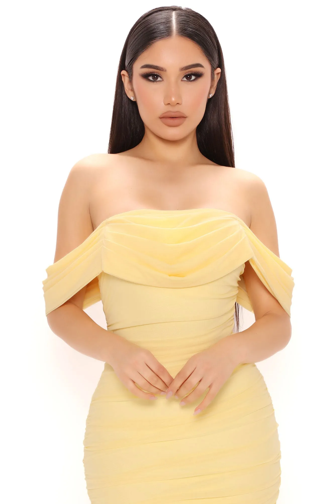 Bad For The Night Bandage Midi Dress - Yellow