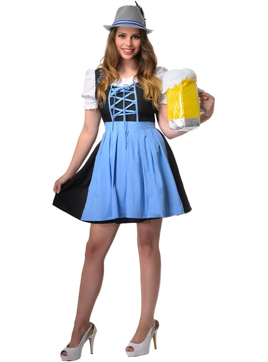 Bavarian Beer Wench Womens Blue Plus Size Oktoberfest Costume