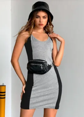 Black Colorblocked Cami Dress