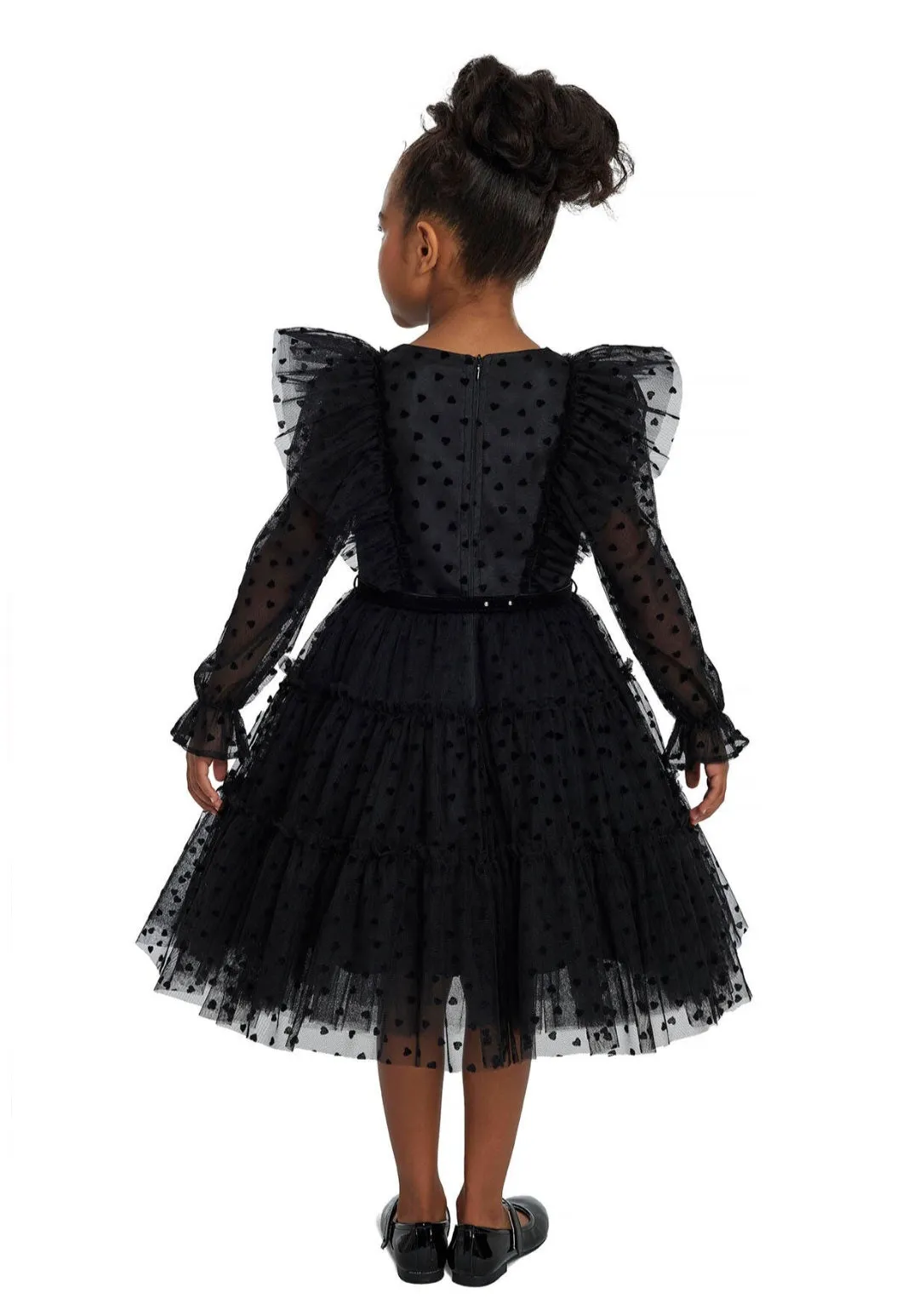 Black Heart-Shaped Girls Dress