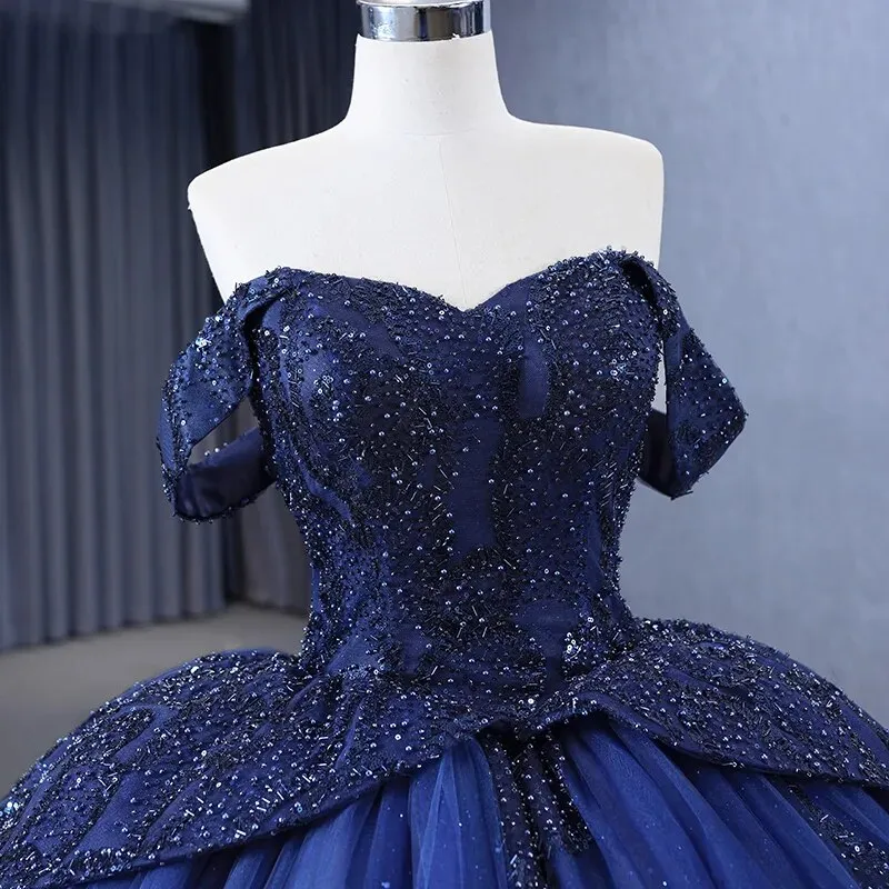 Blue Ball Gown Quinceañera Dress