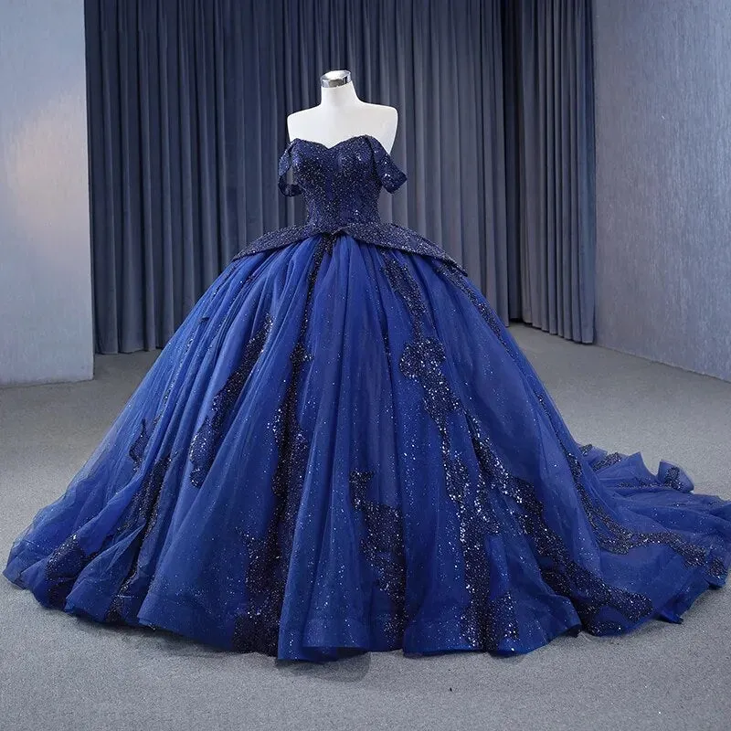 Blue Ball Gown Quinceañera Dress