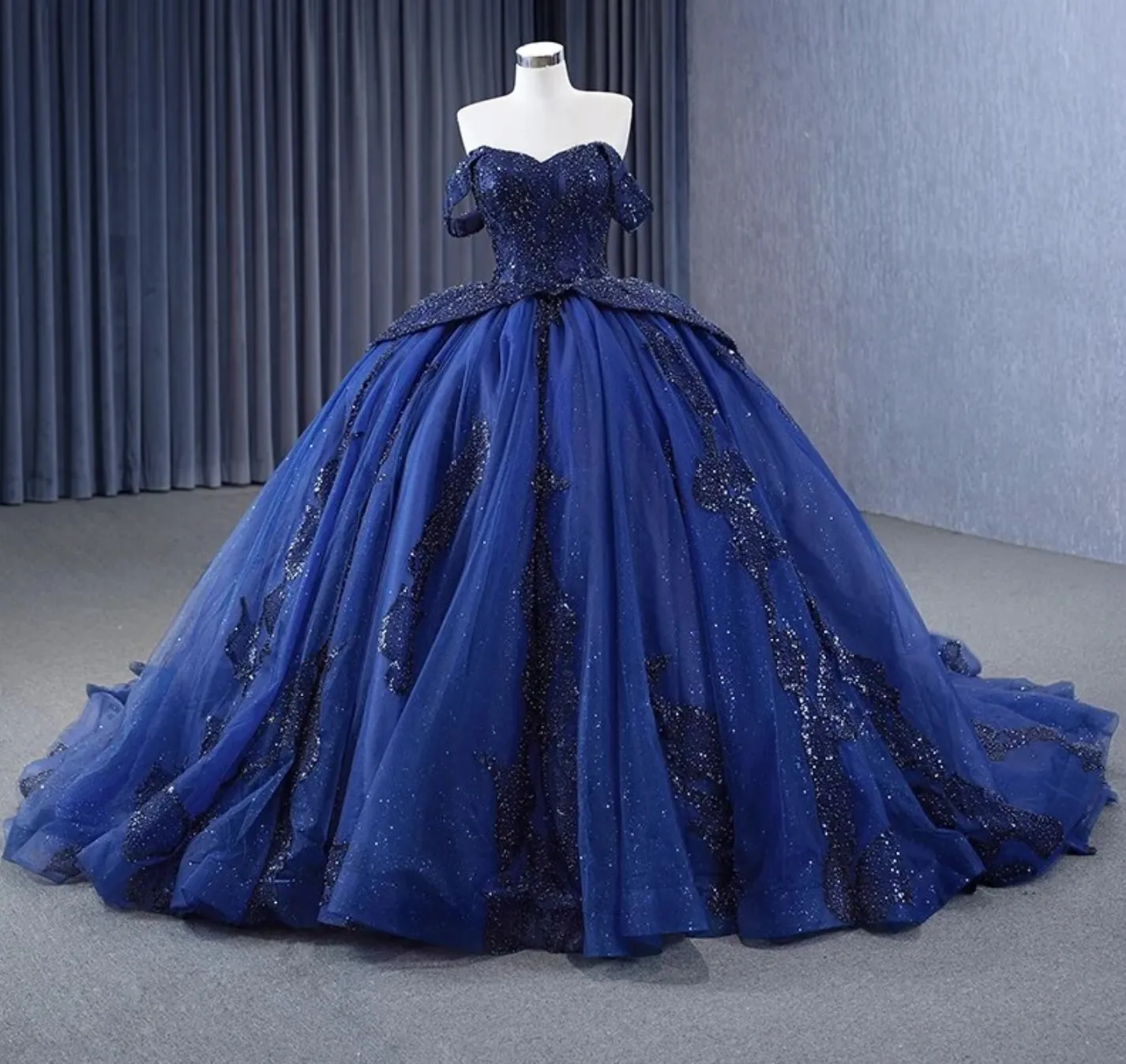 Blue Ball Gown Quinceañera Dress