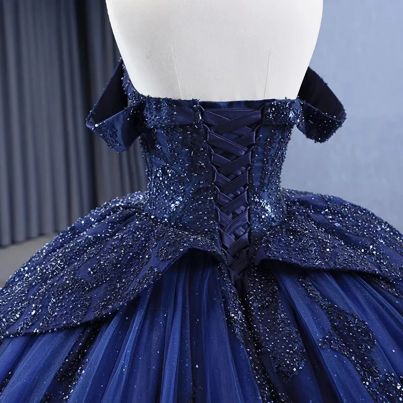 Blue Ball Gown Quinceañera Dress