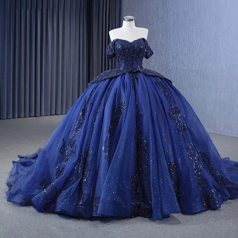 Blue Ball Gown Quinceañera Dress