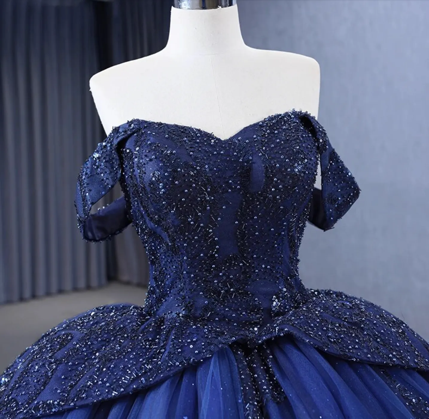 Blue Ball Gown Quinceañera Dress