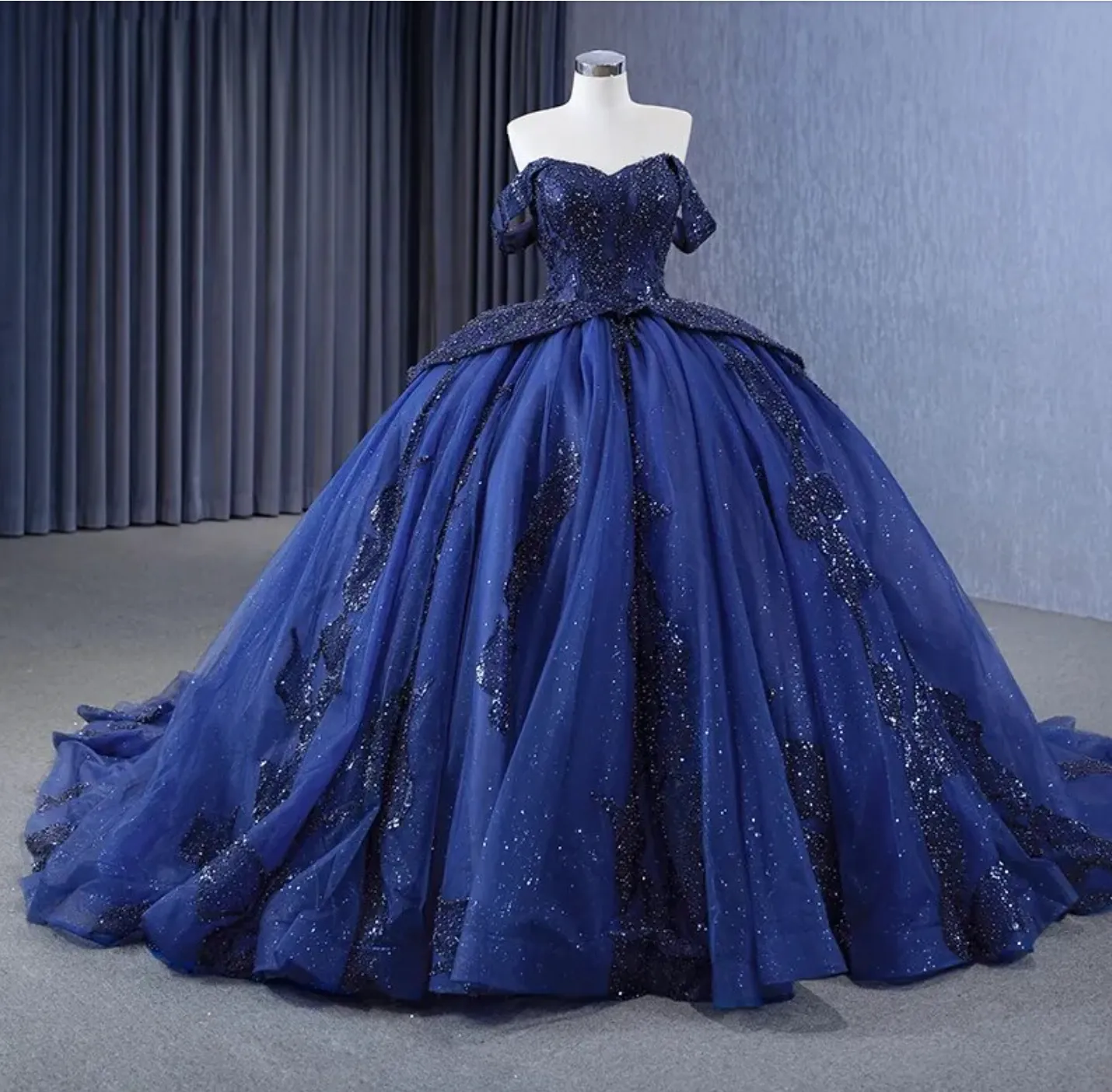 Blue Ball Gown Quinceañera Dress