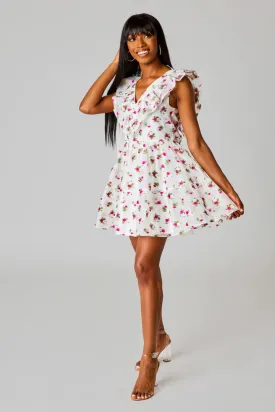 BuddyLove Maddison Ruffle Sleeve Short Dress