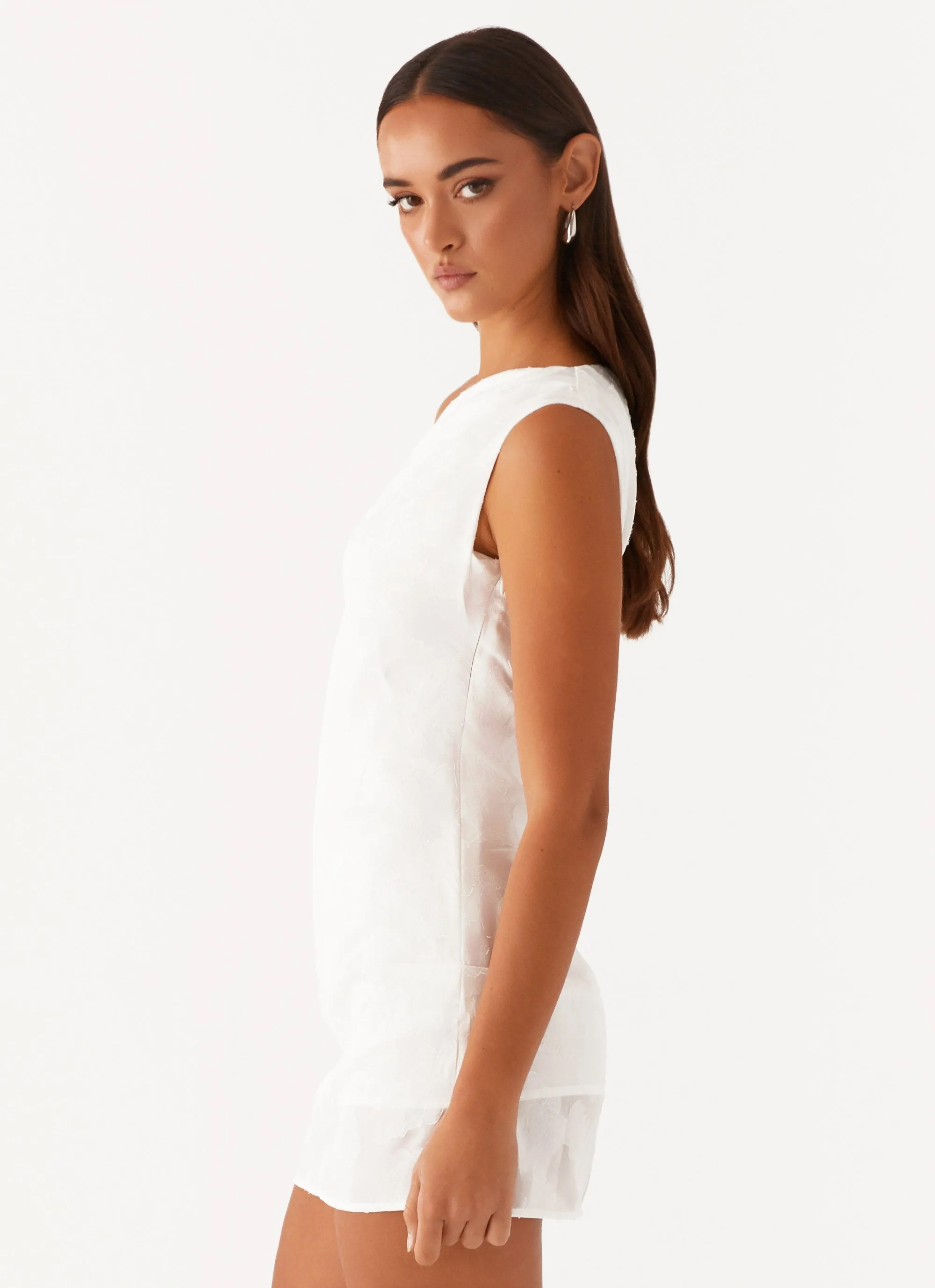 Channing One Shoulder Mini Dress - White