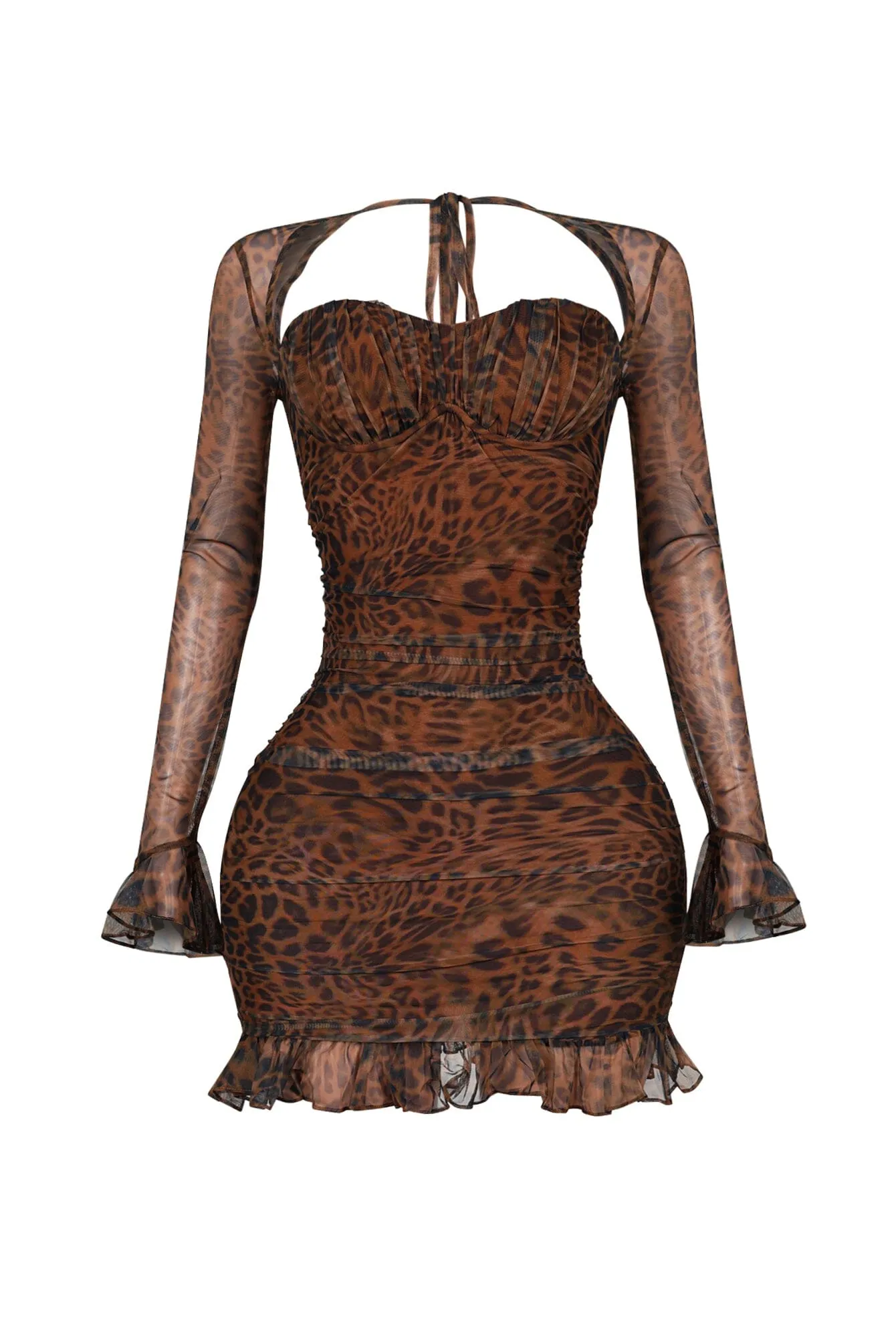 Chrishell Mesh Leopard Mini Dress