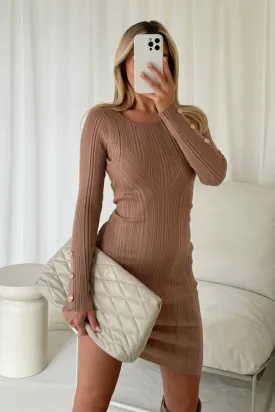 Davina beige maxi bodycon dress