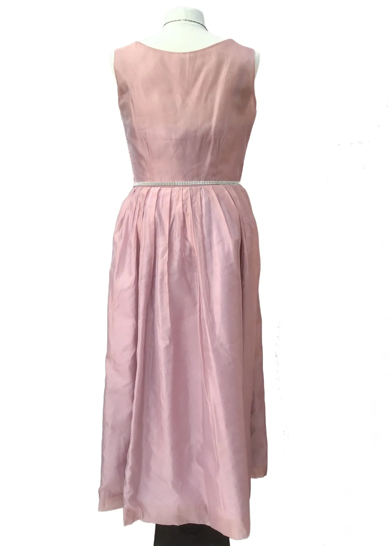 Dusky Pink Laura Ashley Shimmery Party Dress • Sleeveless • Size 16