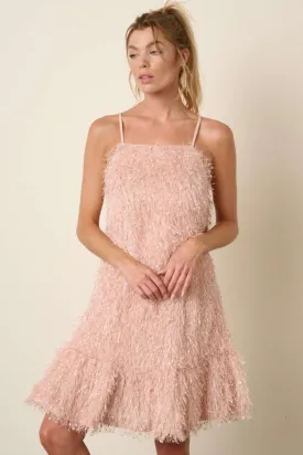 Feather Ruffle Hem Mini Cami Party Dress