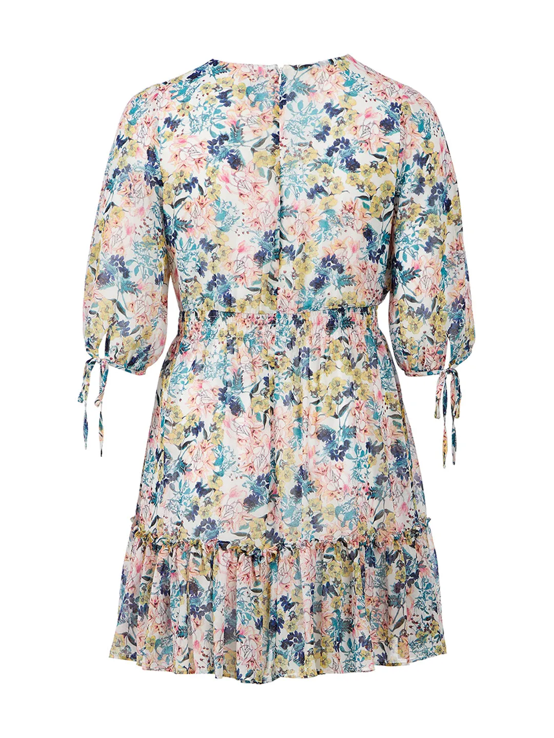 Flounce Detail Spring Florals Dress