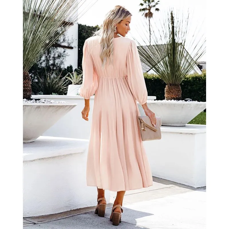 Flowy Ruffle Tunic Midi Dress