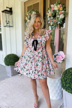 Hazel V Neck Floral Ruffle Sleeve Dress *FINAL SALE*