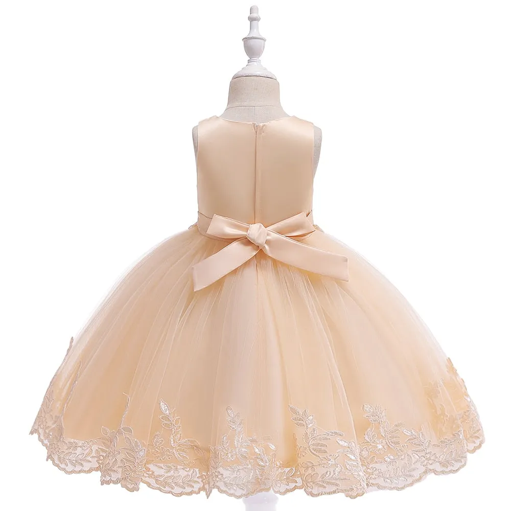 Lace Girls Party Dress Childs Birthday Princess Flower Girl Dresses 3-10 Years