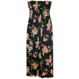 Midnight Black Maxi Hawaiian Dress