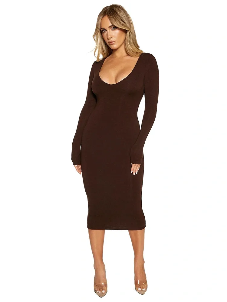 NW Sculpt V-Neck Midi Dress