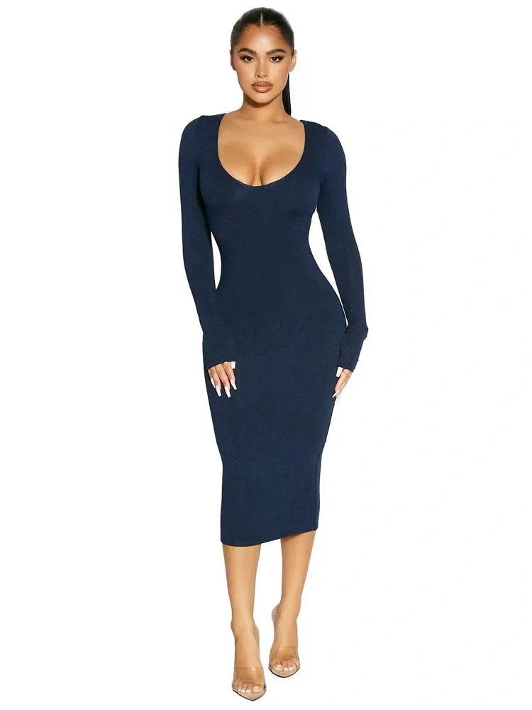 NW Sculpt V-Neck Midi Dress