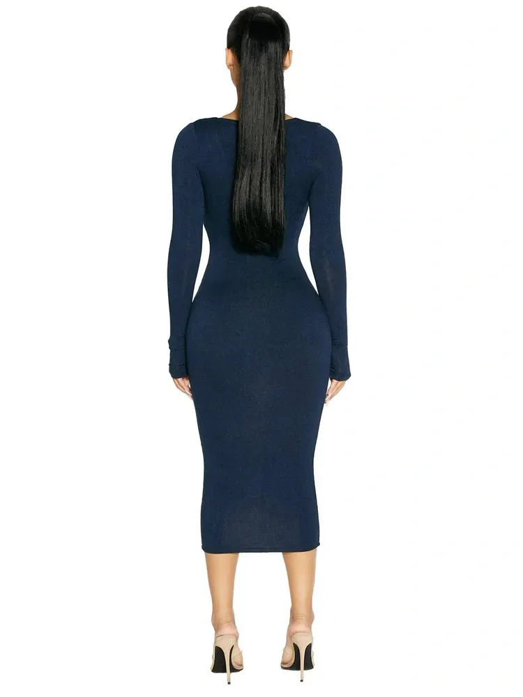 NW Sculpt V-Neck Midi Dress