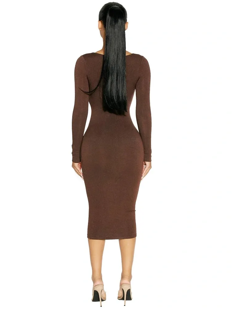 NW Sculpt V-Neck Midi Dress