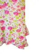 Pink Floral Print Dress with Ruffle Hem