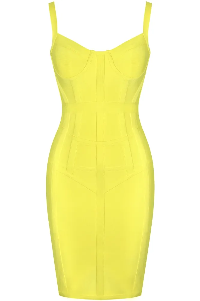 Pip Bandage Corset Dress - Sun Yellow