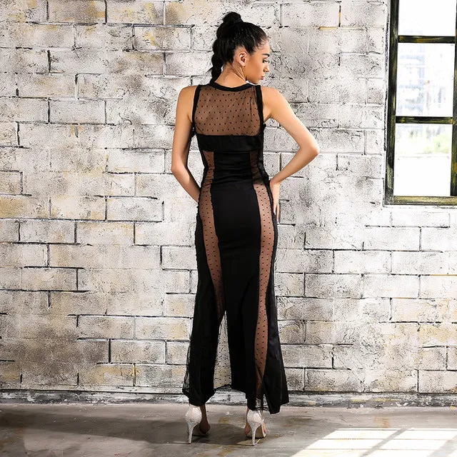 "Bio" sheer insert maxi dress