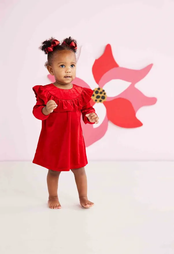 Red Velvet Dress BY MUD PIE