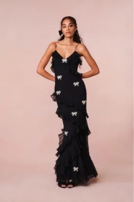 Rialto Crystal Bow-Embellished Maxi Dress