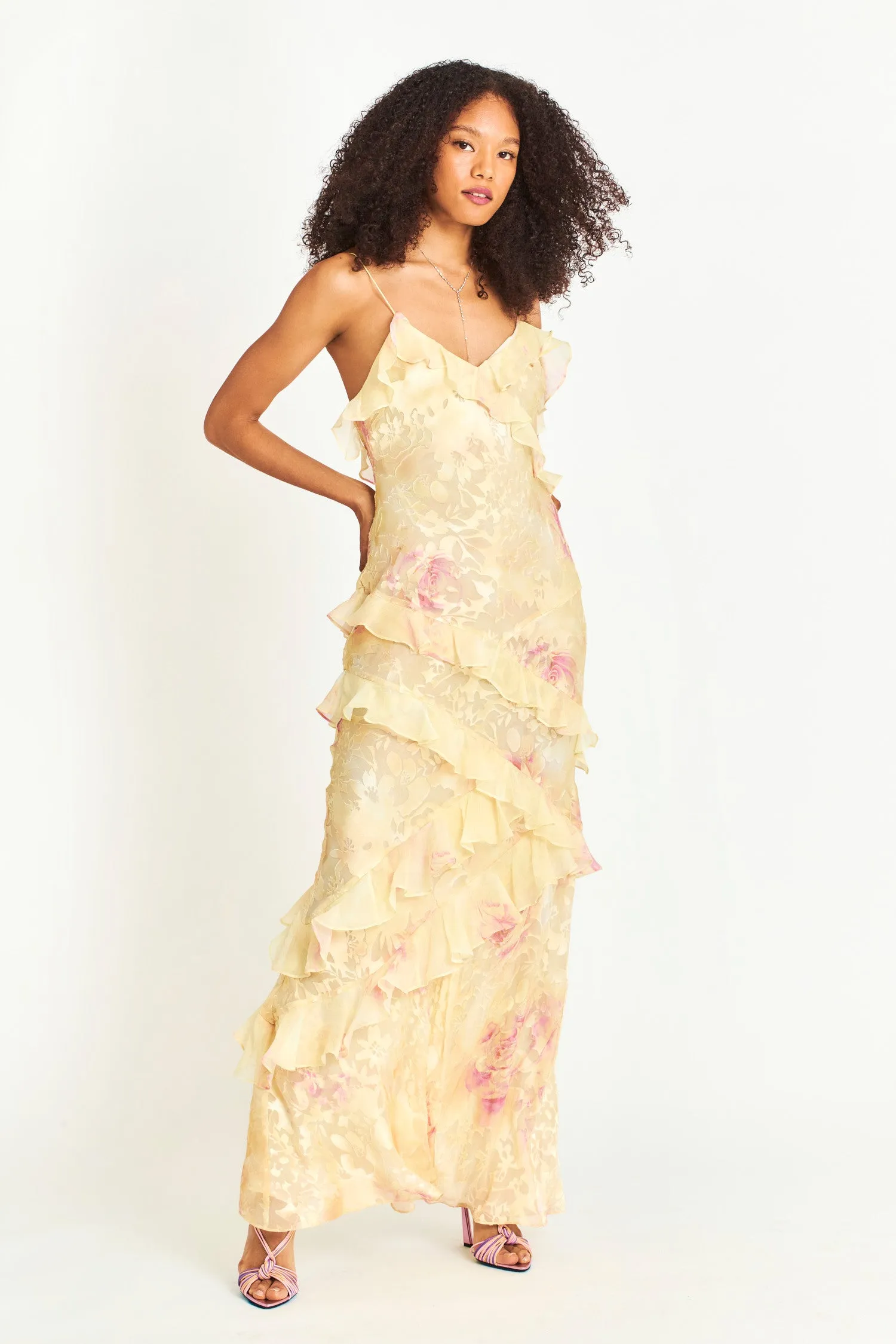 Rialto Floral Chiffon Maxi Dress