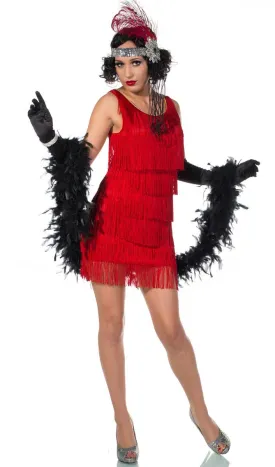 Ritzy Red Womens 1920s Flapper Dress Costume