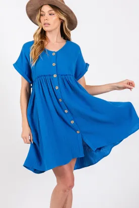 SAGE   FIG Button Up short Sleeve Dress