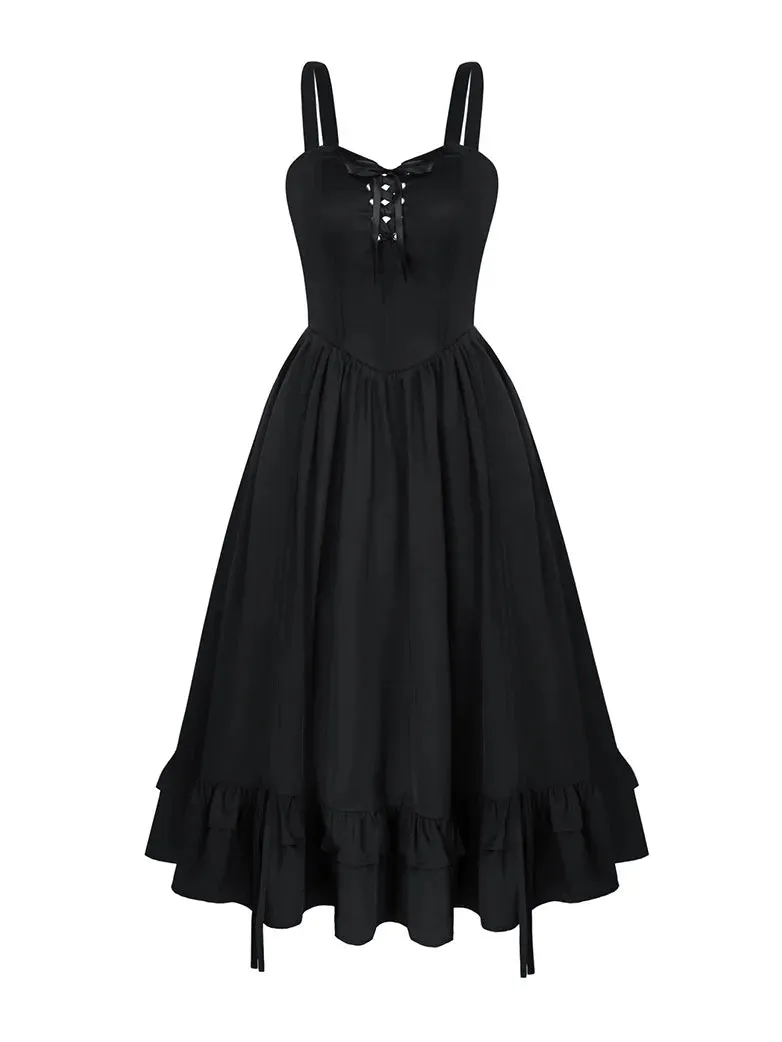 Sexy Cross straps Boned Length Adjustable Swing Dress