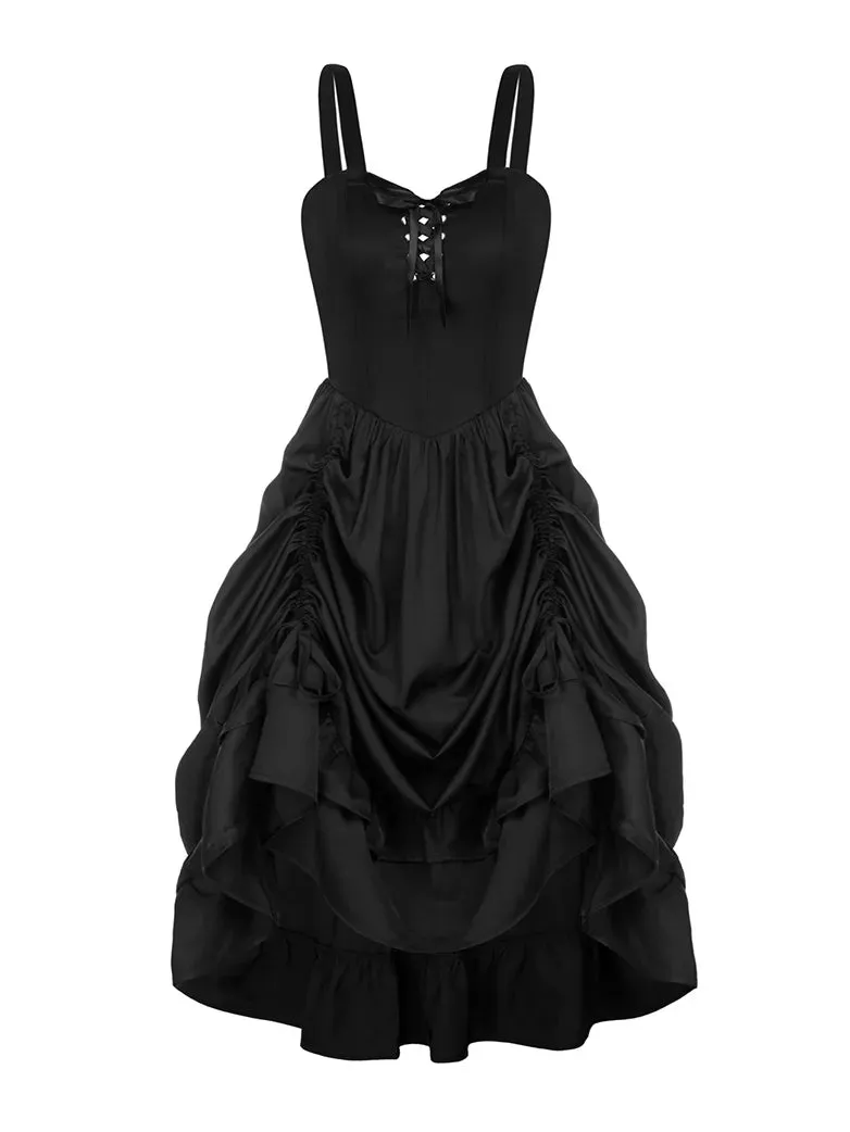 Sexy Cross straps Boned Length Adjustable Swing Dress