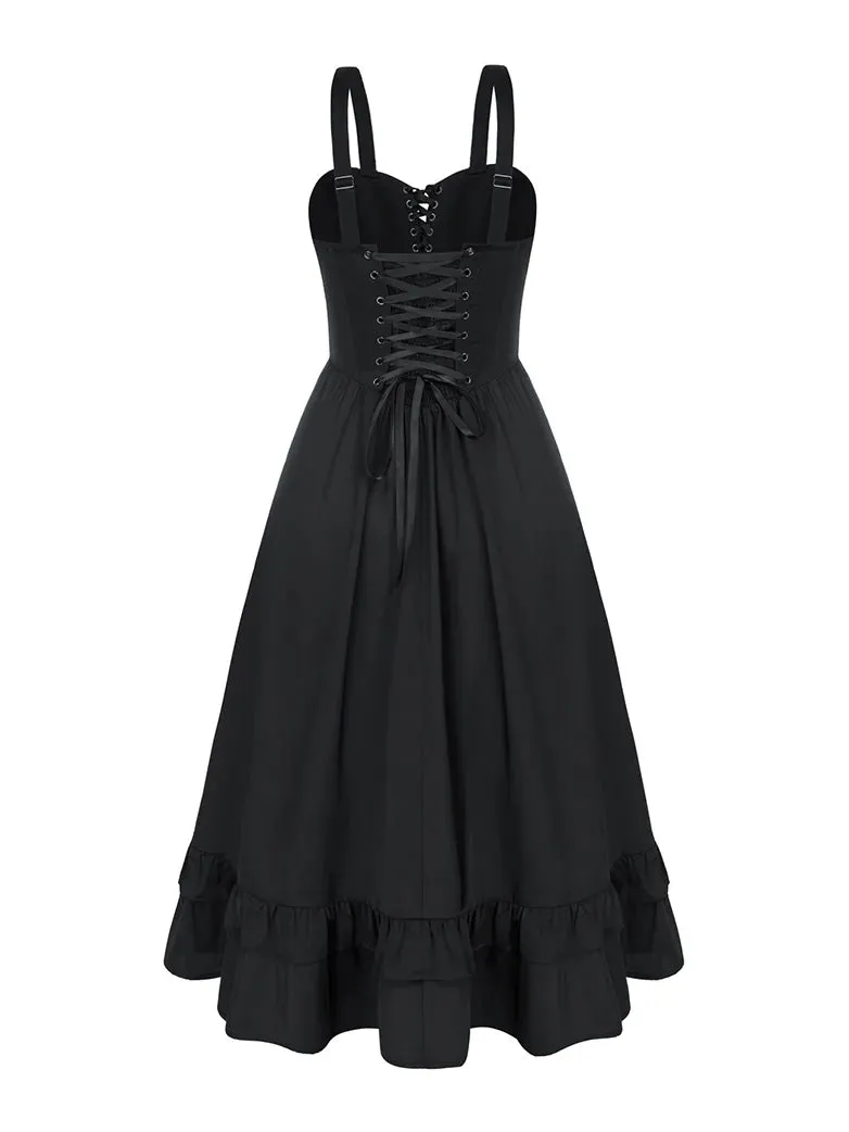 Sexy Cross straps Boned Length Adjustable Swing Dress