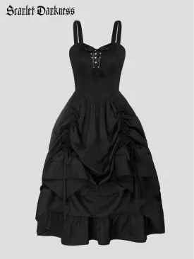 Sexy Cross straps Boned Length Adjustable Swing Dress