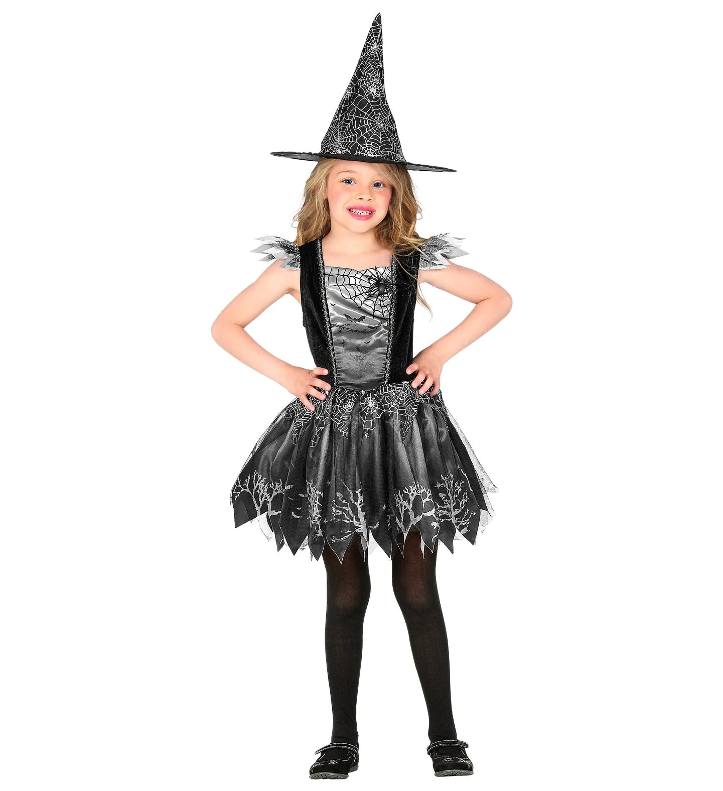 Silver Spider Witch Costume Children's