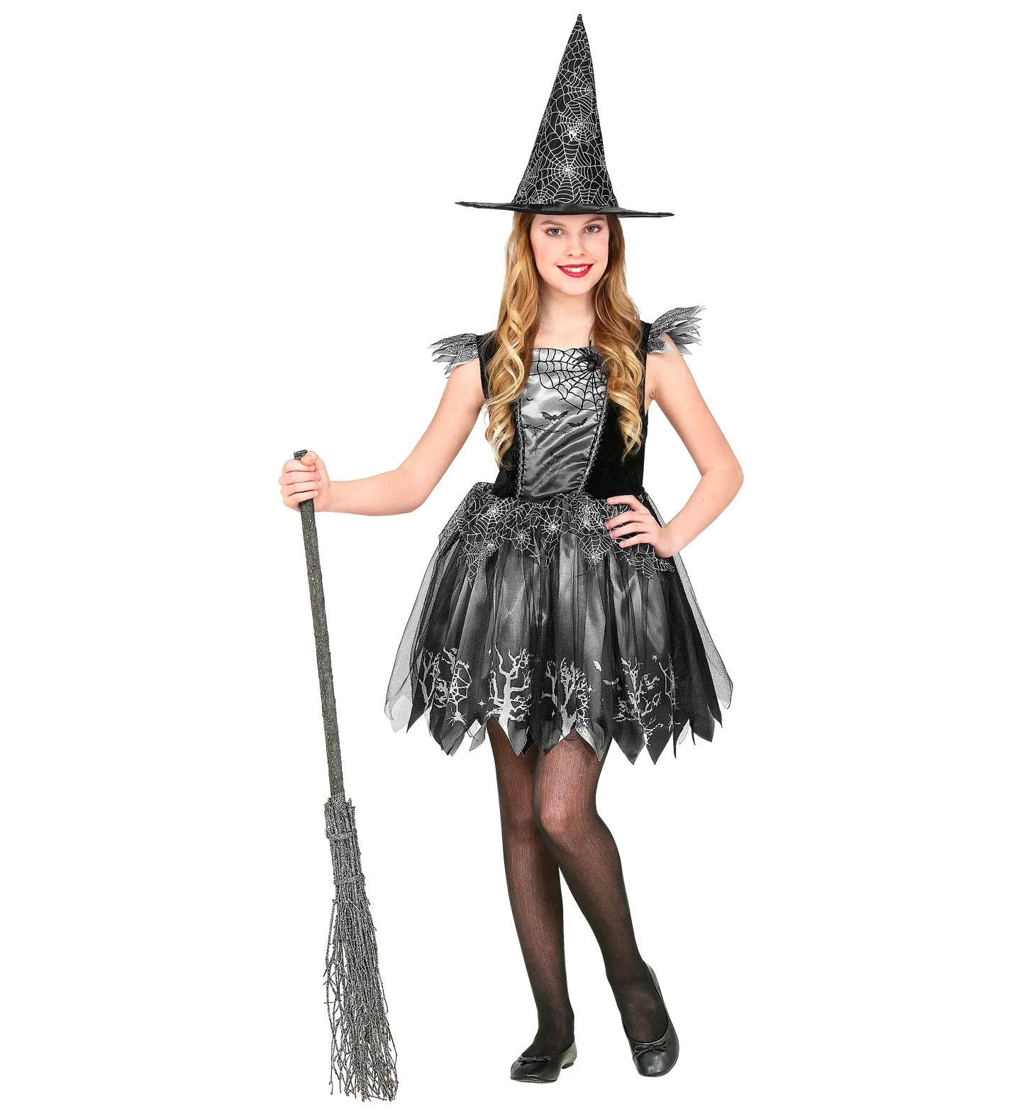 Silver Spider Witch Costume Children's