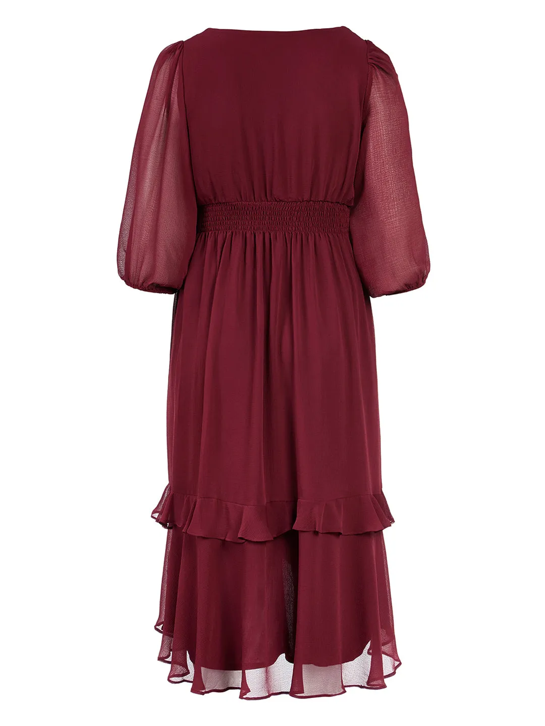 Smock Waist Ruffled Fit-And-Flare Dress