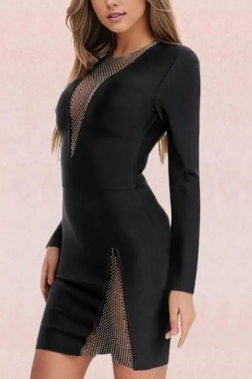 Sofie Long Sleeve Bodycon Mini Dress - Classic Black